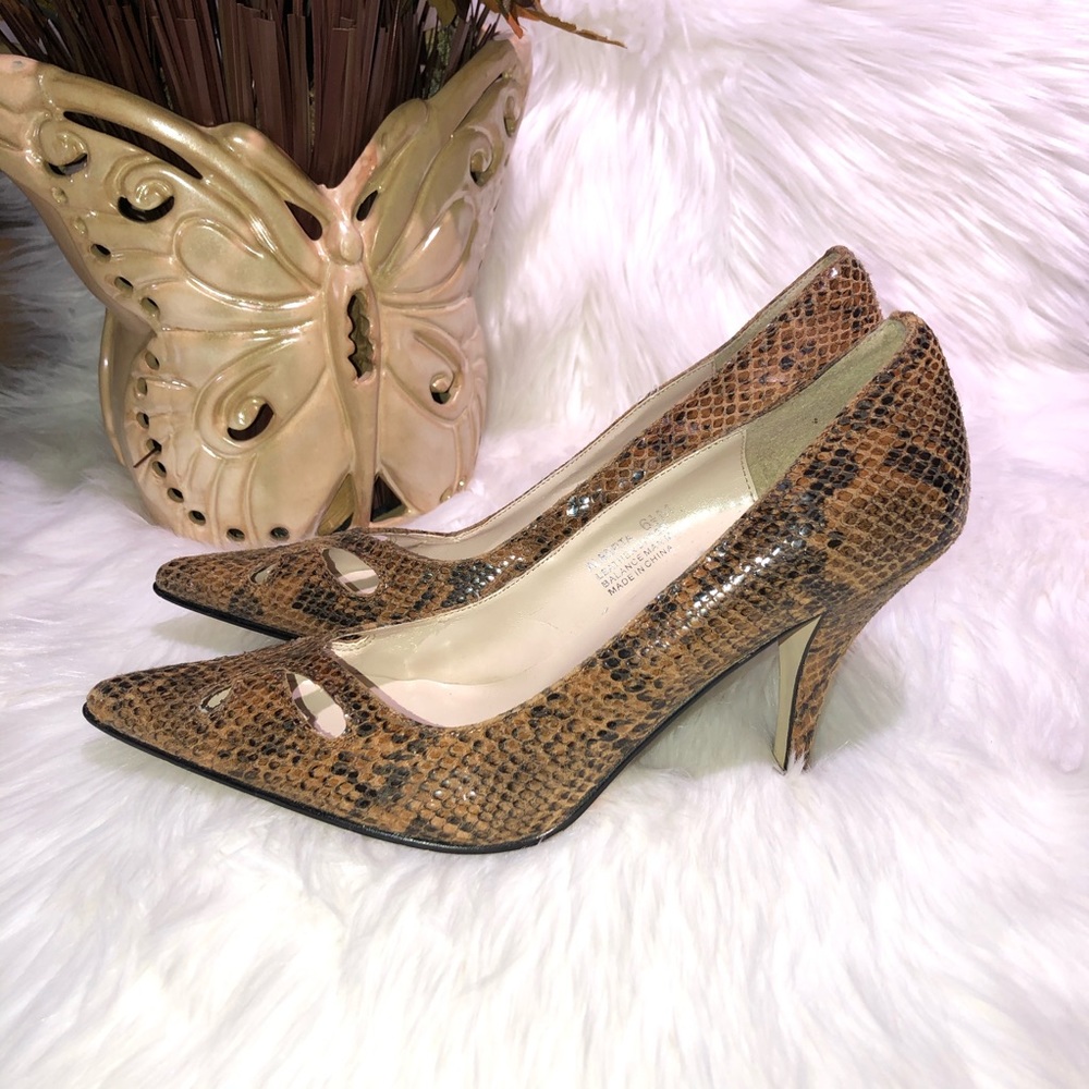 Franco Carolli “Alberta” Snakeskin Print Heels Sz 6.5